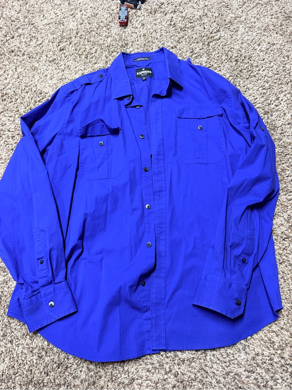 Express Men’s Button-Down Shirt in Royal Blue